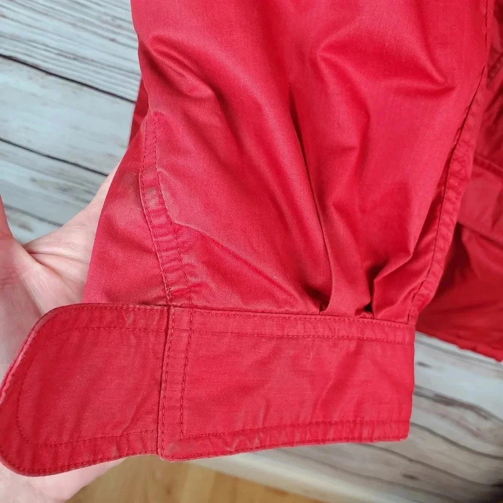 Eddie Bauer Womens Medium Vintage Snowline Red Goose Down Parka Puffer Coat - Picture 6 of 16